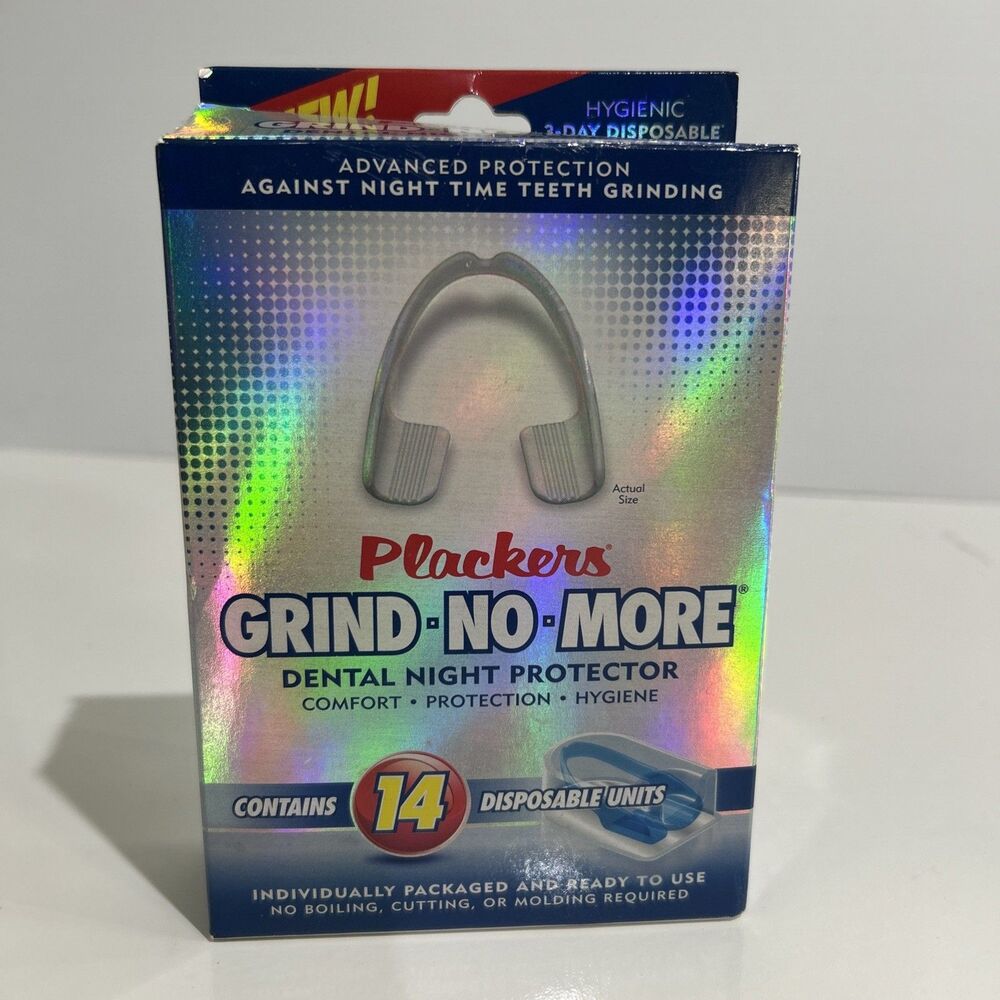 Plackers Grind No More Dental Night Mouth Guard Protector 14 Ct 3 Day Disposable